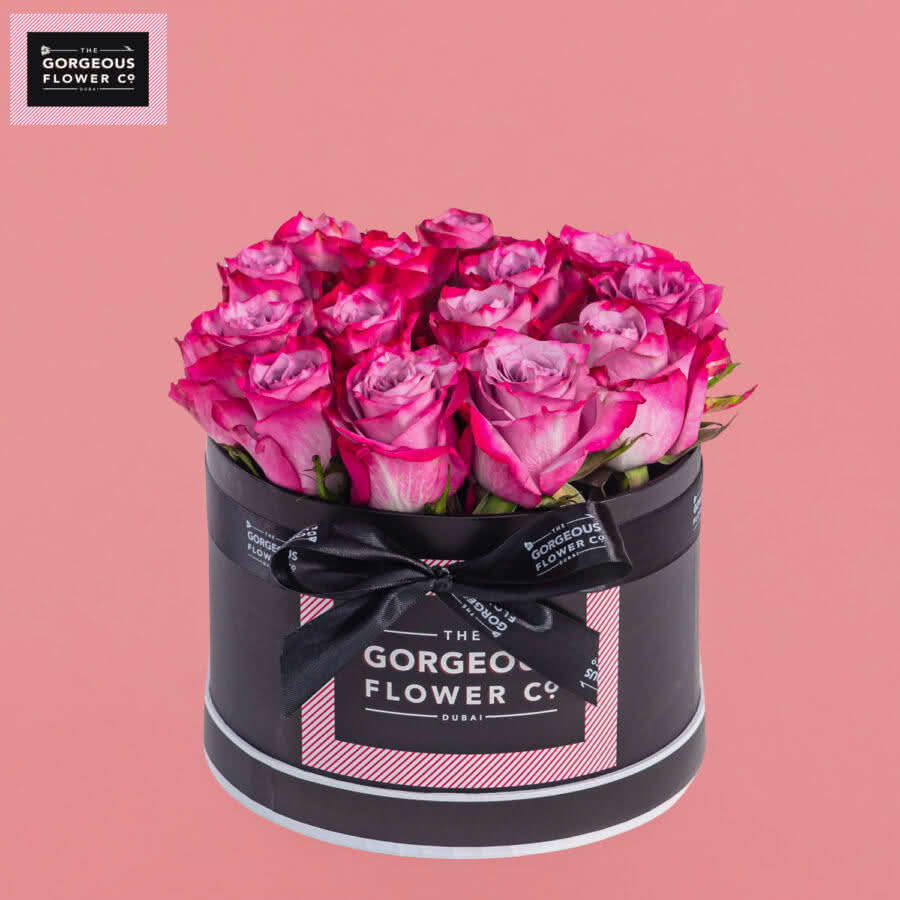 Deep Purple Rose Hat Box - Gorgeous