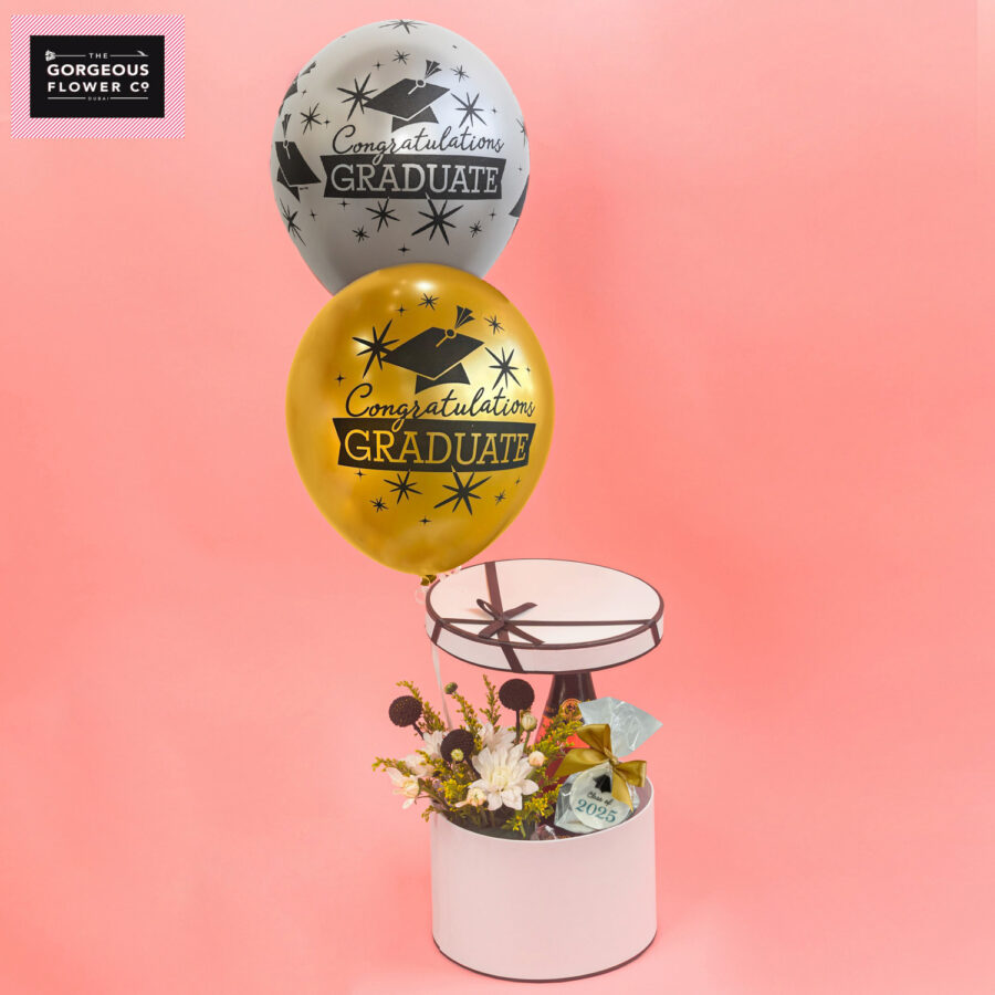 Celebration Hamper with Flowers,Balloons,Cookie and Sparkling