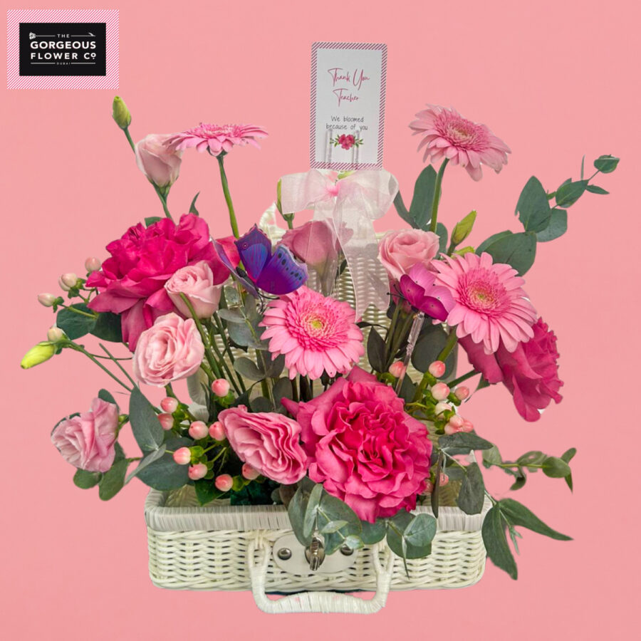 Blooms of Thanks with Roses, Gerbera, Lisianthus and Hypericum